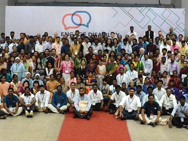 Delegados na segunda conferência nacional da Engage Disability. Foto: Engage Disability Network, Índia