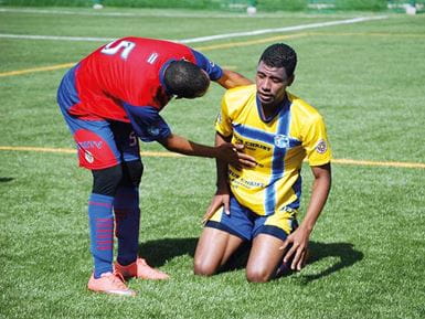 Sport provides many opportunities for young people to support each other, on and off the pitch. Photo: Asociación Cristiana Deportiva, Colombia