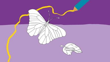 Children's zone banner image showing a butterfly