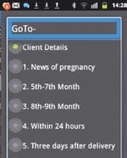 Captura de tela da MiHope mostrando a programação das visitas das Amiga das Mães aos clientes.