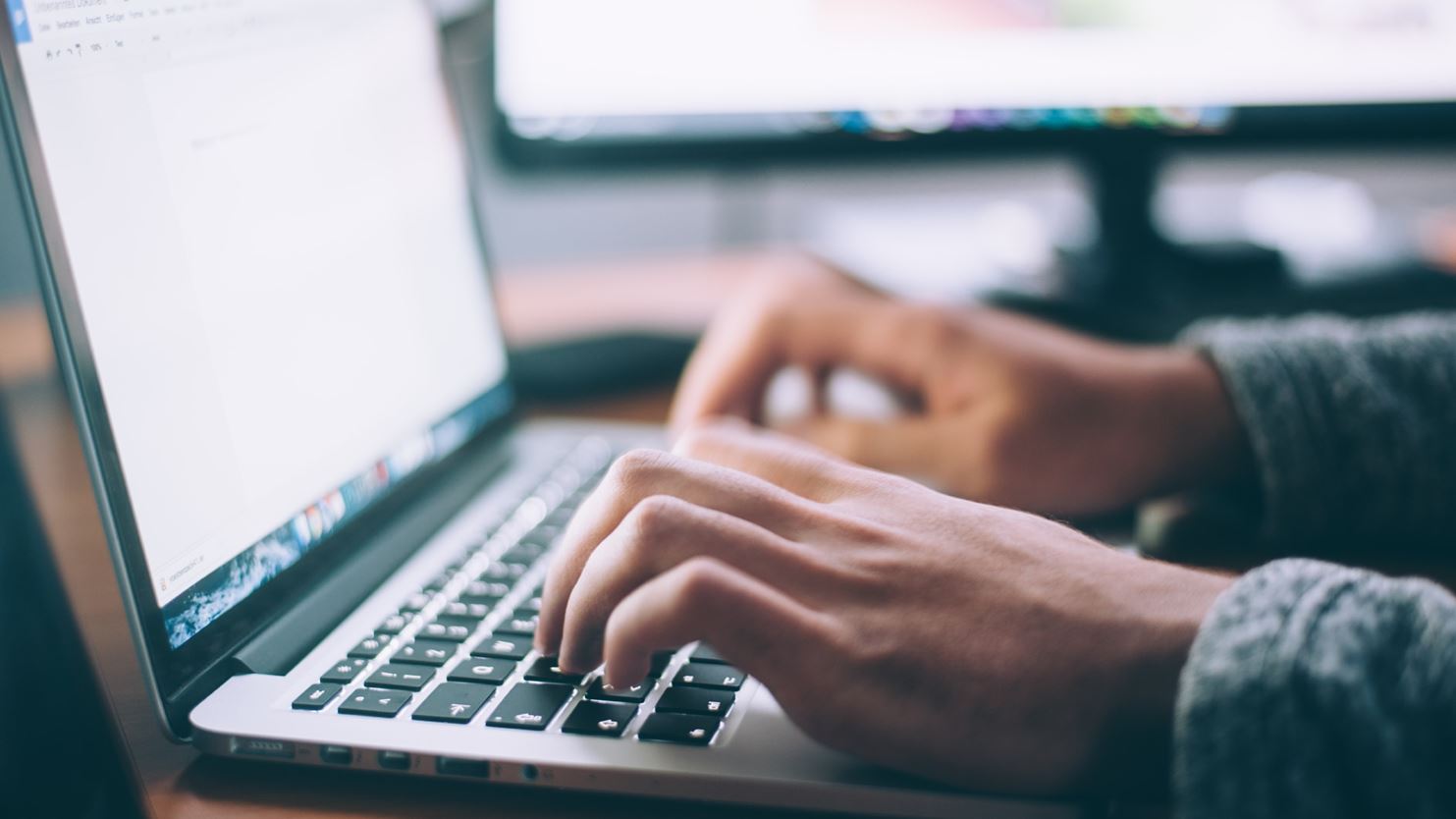A man using a laptop