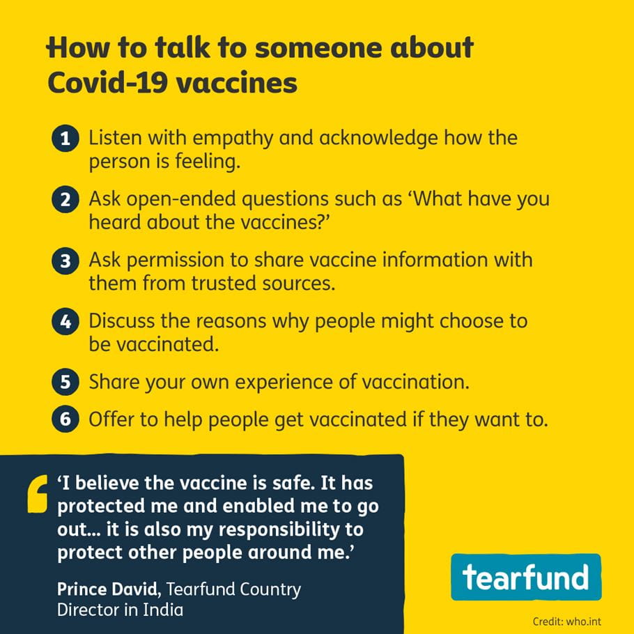 Talk to someone about Covid vaccine