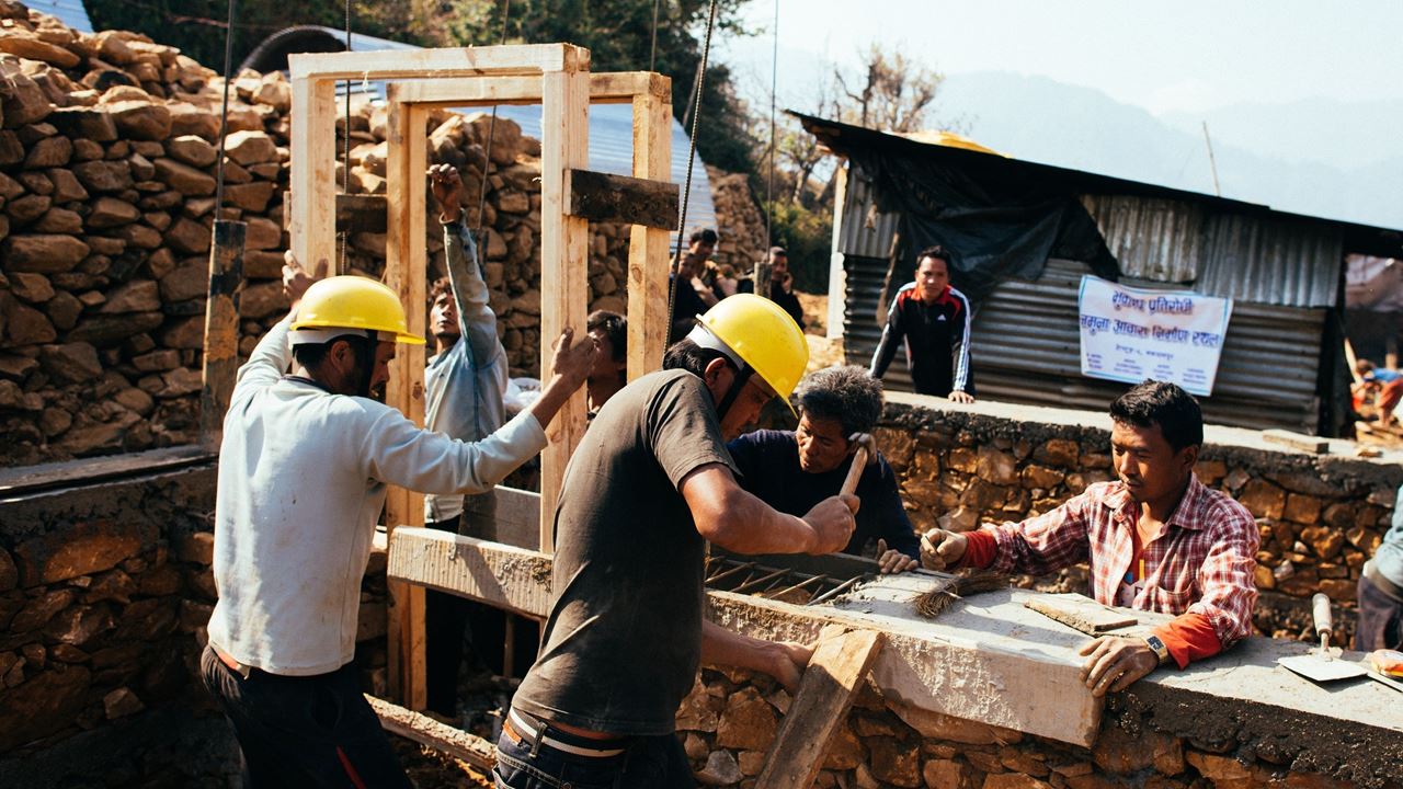 Progress continues on the construction of a new earthquake-resilient house in the Makwanpur district of Nepal.