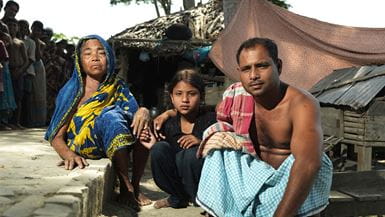 A family affected by climate change in Bangladesh.