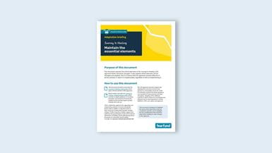 Document titled "Journey to Healing: Maintain the essential elements" by Tearfund.